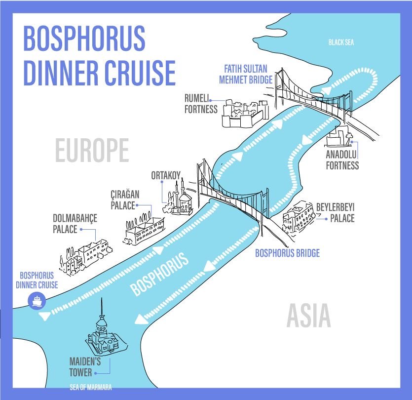 Bosphorus Dinner Cruise Istanbul Map