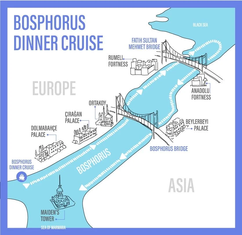 Bosphorus Dinner Cruise Istanbul Map