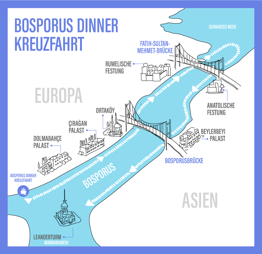 Bosporus Dinner Kreuzfahrt karte